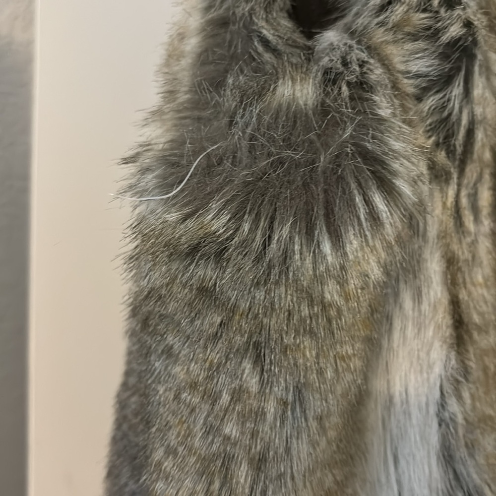 Weatherproof reversible faux fur and brown SZ L high funnel neck puffy gorpcore - Picture 5 of 16